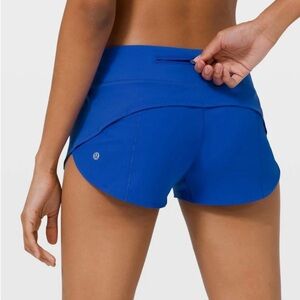 LULULEMON Speed Up Run Low-Rise Dark Blue Shorts 2.5”. Size 4 regular.